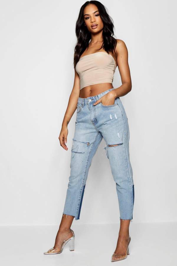 Loren Pachtwork Ripped Mom Jeans