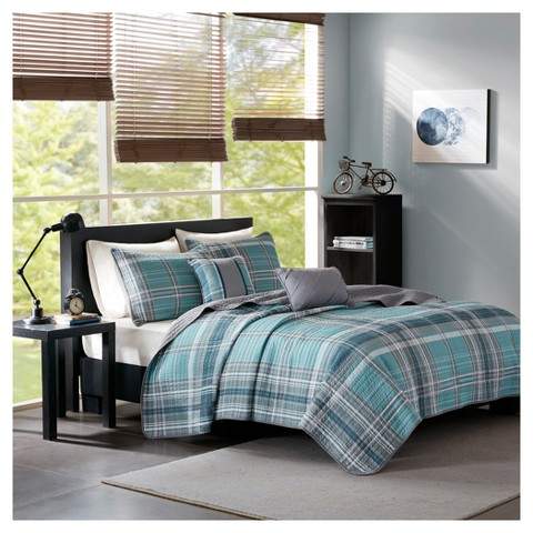 Aqua Kevin Printed Quilt Set