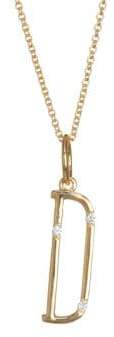 Devon Woodhill Character Letters Diamond & Gold D Pendant Necklace