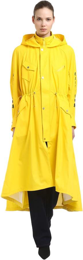 Lange Windjacke Mit Stickerei Und Kapuze