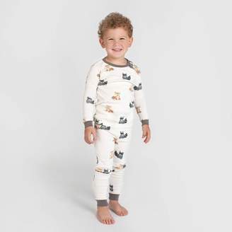 Burt's Bees Baby® Toddler Boys' Raccoons & Foxes Organic Cotton Pajama Set - Off White/Gray