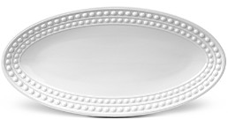 Perlee White Oval Platter, 14 x 7