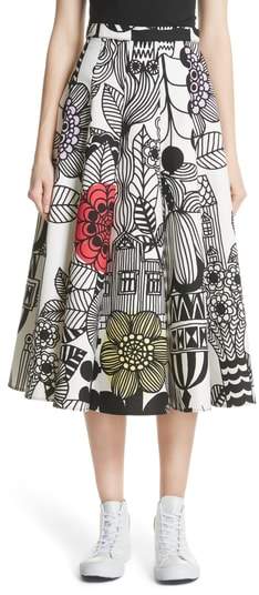 x Marimekko Vegetable Print Cotton Skirt