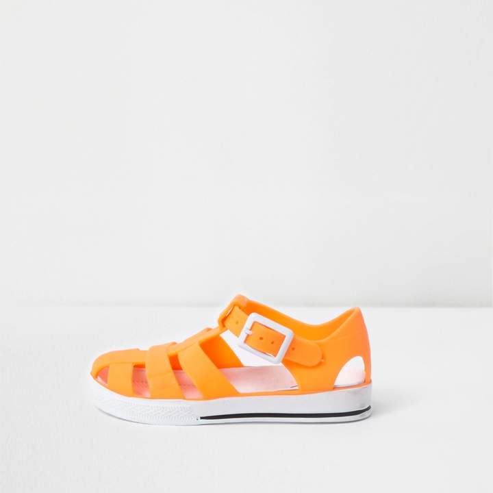Mini boys Orange jelly cage sandals