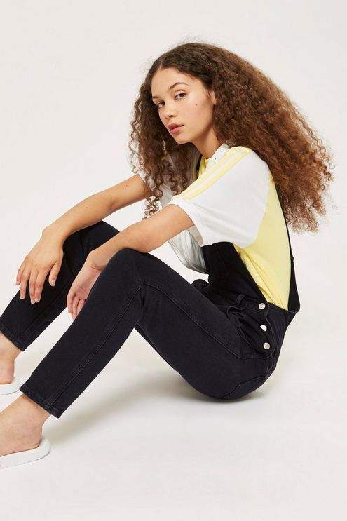 Tall washed black slim leg dungarees