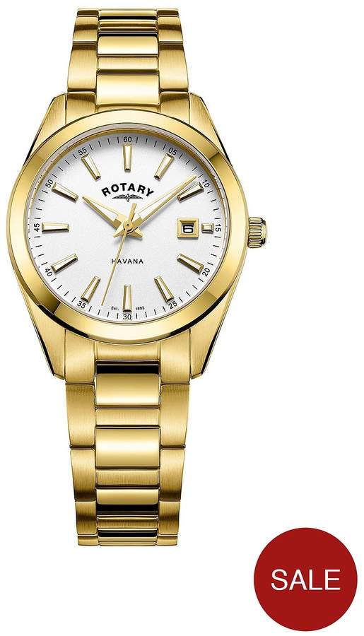 Havana White Dial Gold Plated Bracelet Ladies Watch