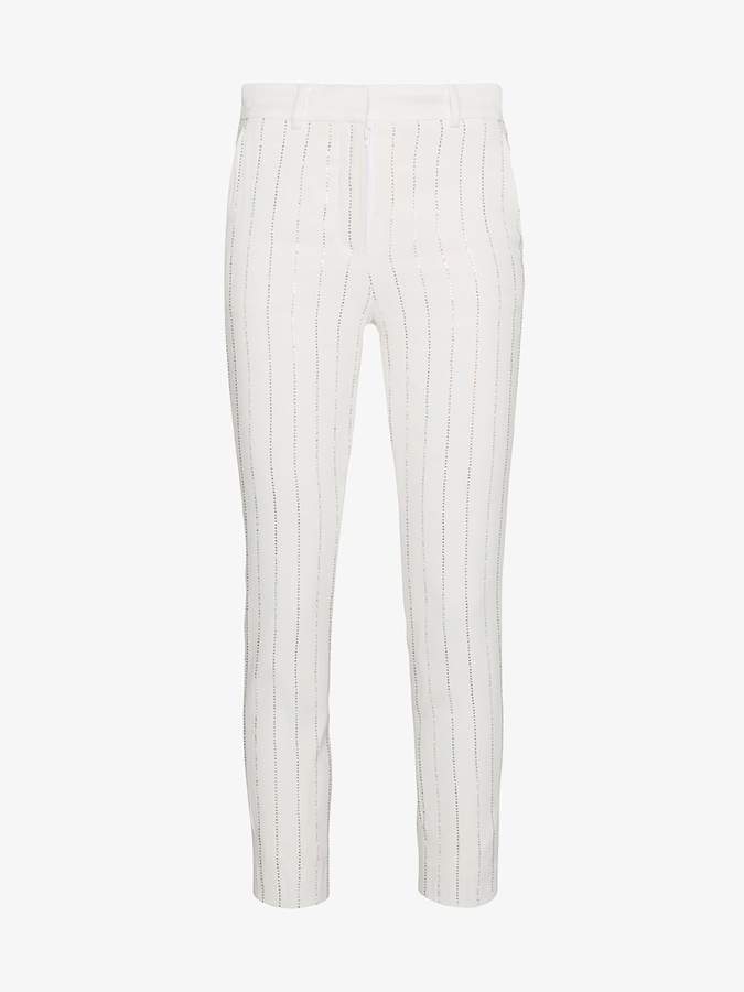 crystal striped high rise trousers