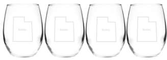 Home State Set of 4 Stemless Wine Glasses