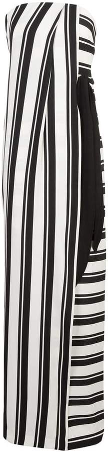 striped strapless maxi dress