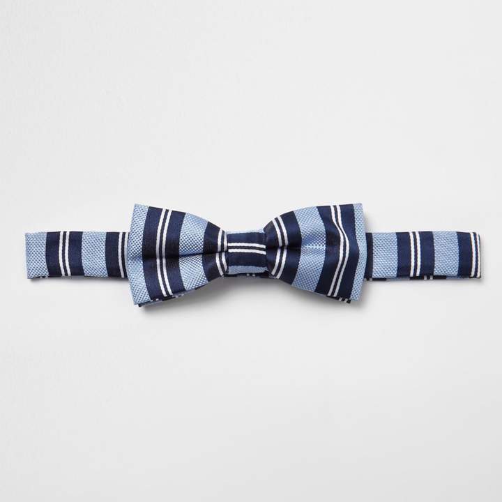 Boys Blue stripe bow tie