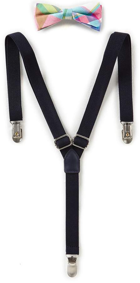 Big Plaid Bow Tie and Suspender Set