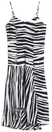 Vix Paulahermanny Shirred Zebra-Print Silk Midi Dress