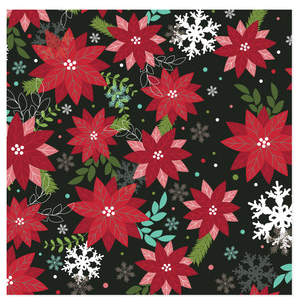 Modern Poinsettia Self-Launch Wrapping Paper
