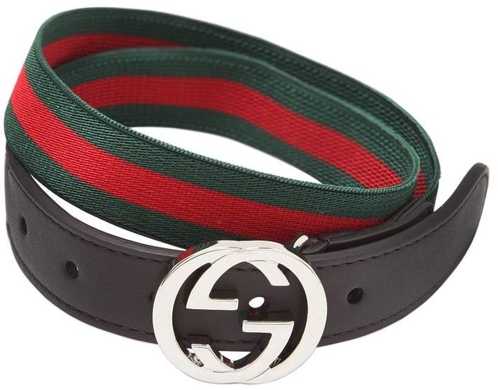 Elastic Belt With Leather Details