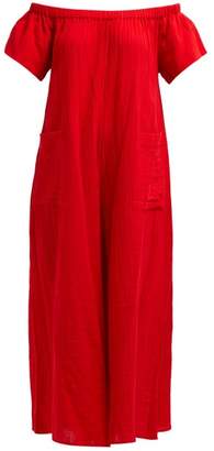 Mara Hoffman Blanche Wide Leg Cotton Jumpsuit - Womens - Red