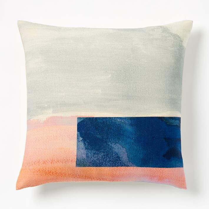 Silk Watercolor Brushstrokes Pillow Cover - Multi