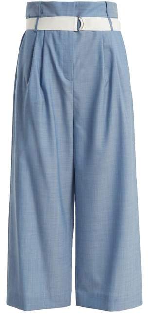 Paperbag wide-leg pleat trousers with belt