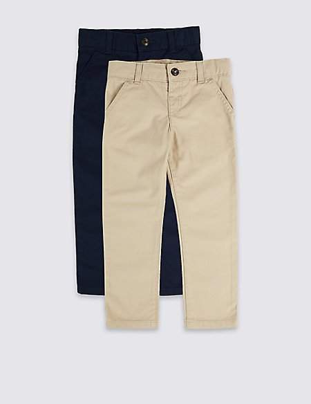 2 Pack Pure Cotton Chinos (3 Months - 7 Years)