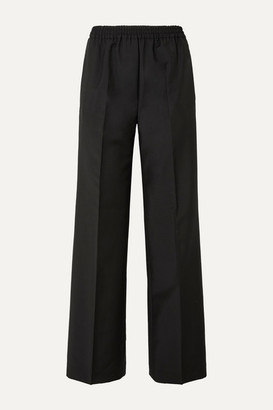 Acne Studios Pammy Wool And Mohair-blend Wide-leg Pants - Black