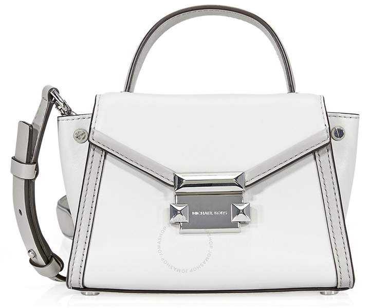 Michael Kors Whitney Leather Crossbody Bag- Aluminum/Pearl Grey - ONE COLOR - STYLE