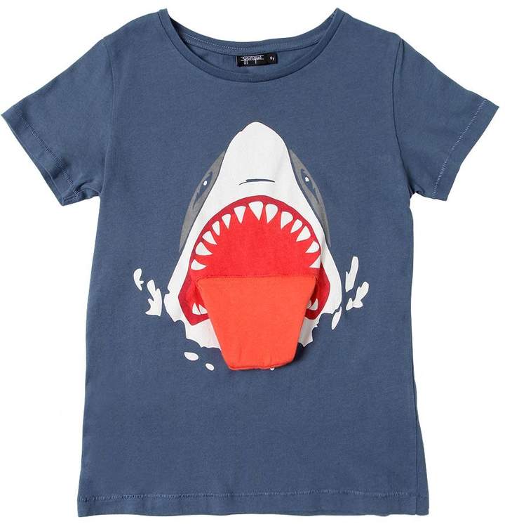 Yporqué Shark Print Cotton Jersey T-Shirt