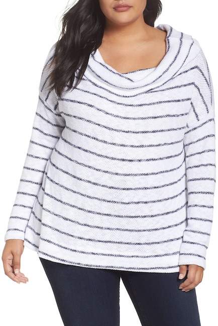 Convertible Neck Pullover (Plus Size)
