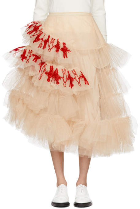 Pink Tulle Embroidered Dolls Skirt
