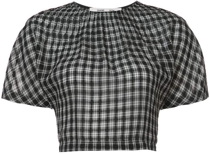 cropped gingham blouse
