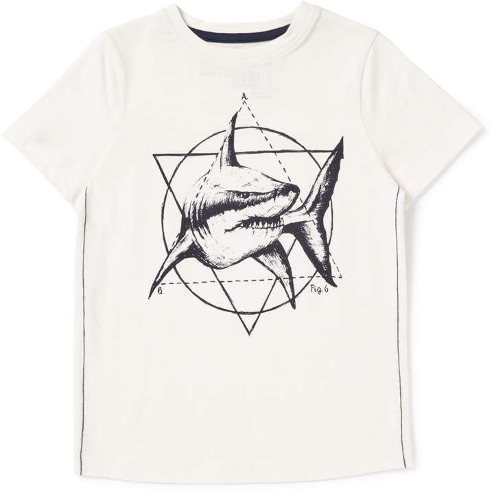 Tu Clothing White Shark Print T-Shirt