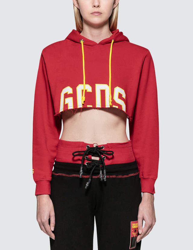 GCDS Logo Crop Hoodie