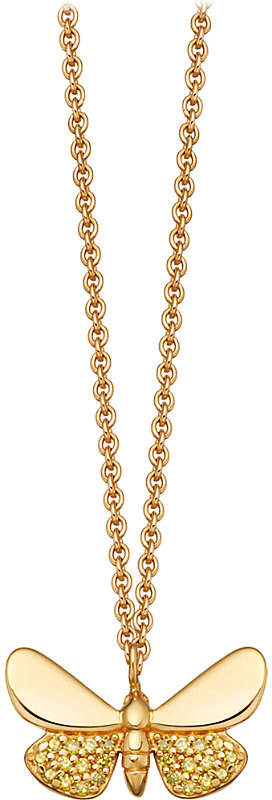 Medie Cinnabar Papillon 14ct gold and yellow diamond necklace