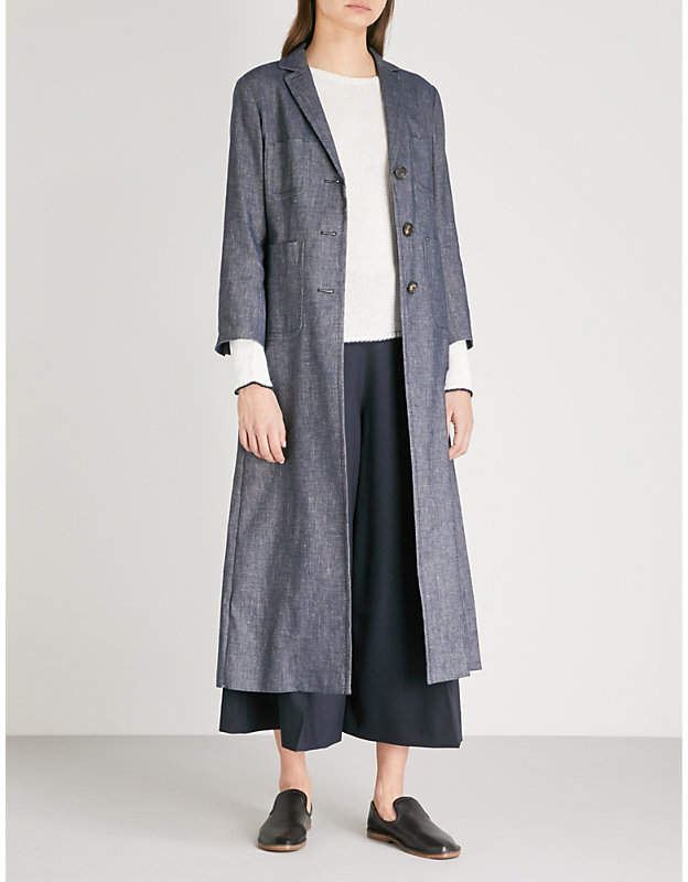 S Max Mara Longline linen-blend coat