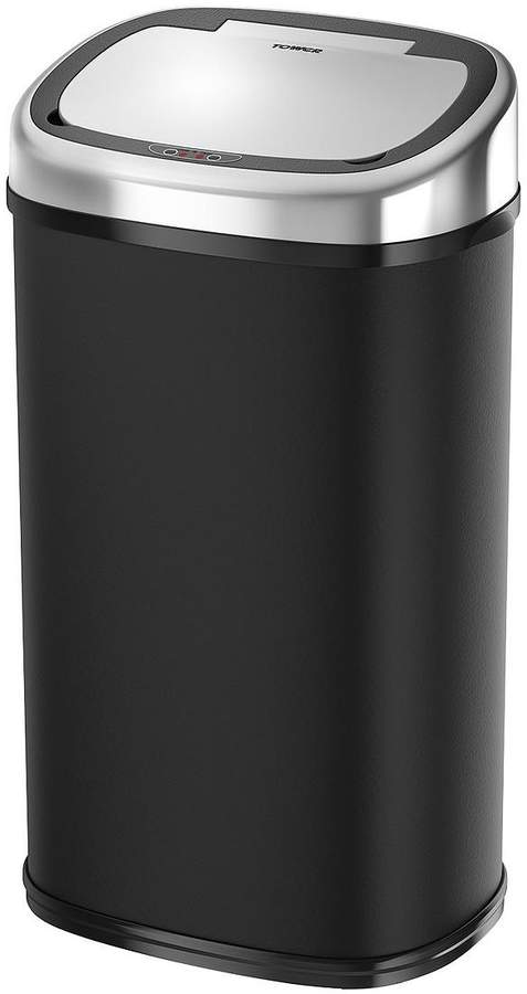 58-litre Square Sensor Bin In Black
