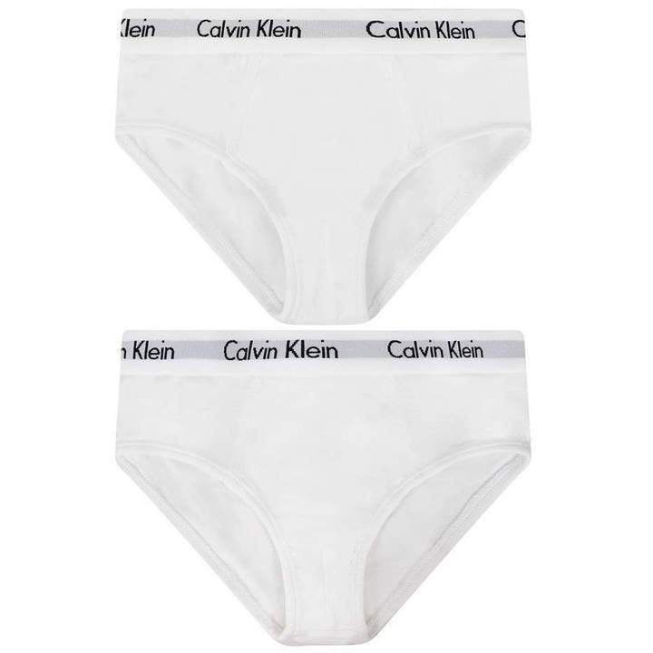 Calvin KleinBoys White Brief Slip Underpants Set (2 Pack)