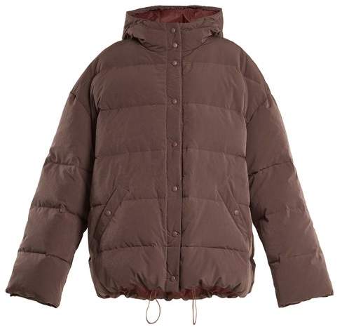 Hooded quilted-down jacket
