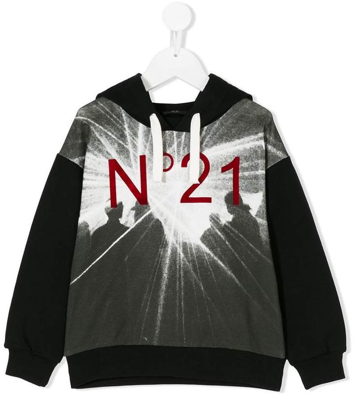 No21 Kids logo print hoodie