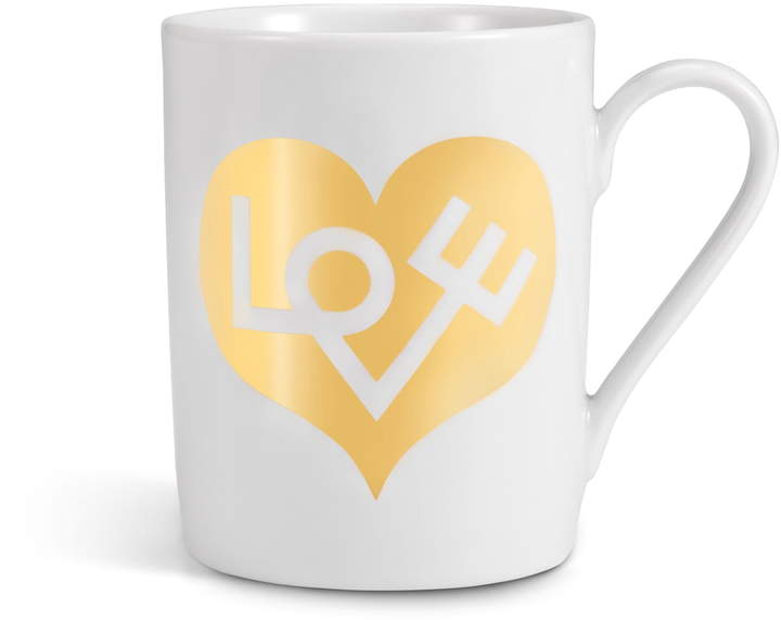 Coffee Mug, Love Heart, Gold