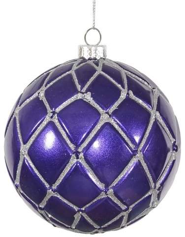 The Holiday Aisle Candy Glitter Net Ball Christmas Ornament