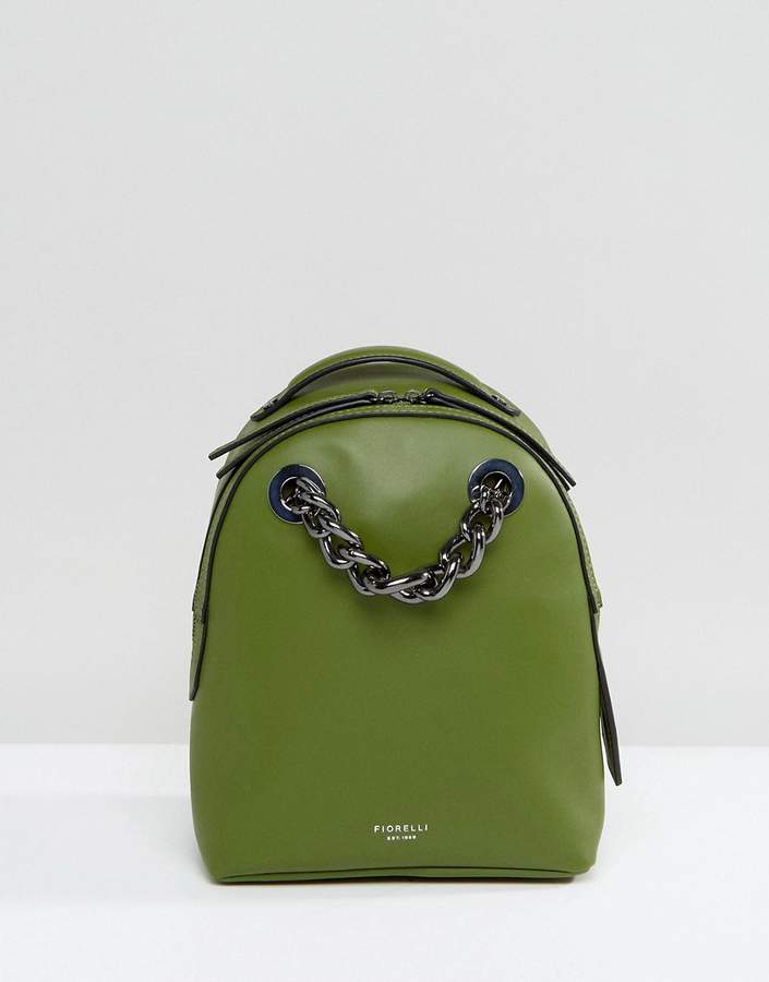 – Anouk – Kleiner Rucksack in Grün mit Kettendetail