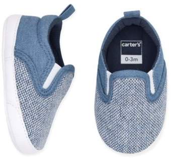 Size 6-9M Chambray Slip On Sneaker in Blue