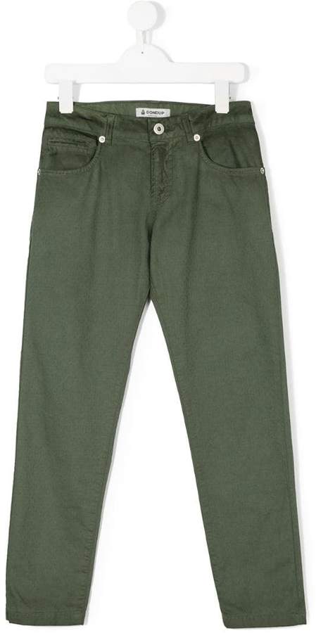 Dondup Kids faded slim-fit trousers