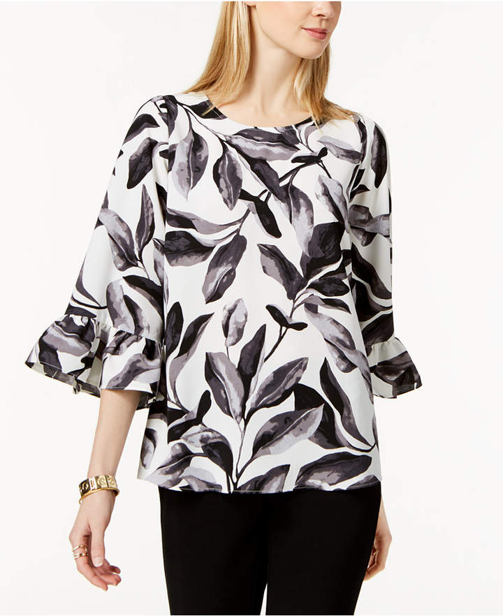 Printed Bell-Sleeve Blouse, Created for Macy's