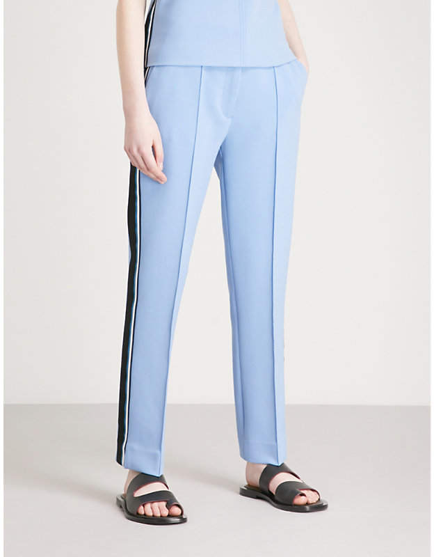 Victoria Victoria Beckham Side-stripe slim-fit high-rise woven trousers