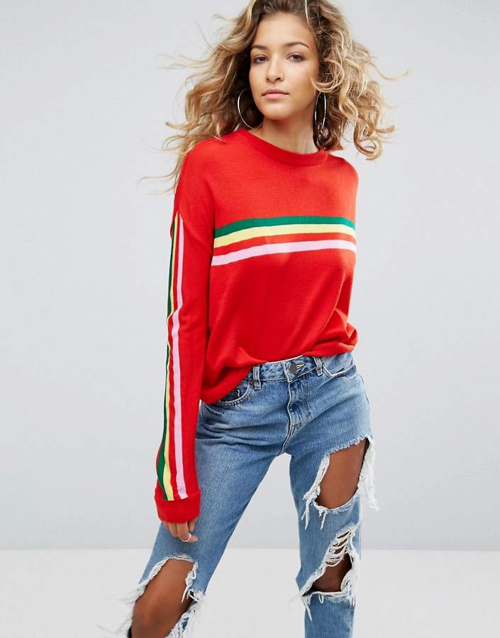 Sweater In Oversize With Stripe