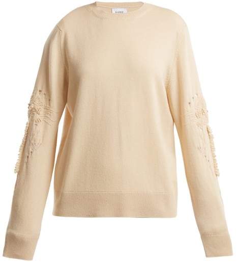 BARRIE Timeless distressed-sleeve cashmere sweater