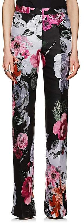 Women's Floral Jacquard Wide-Leg Trousers