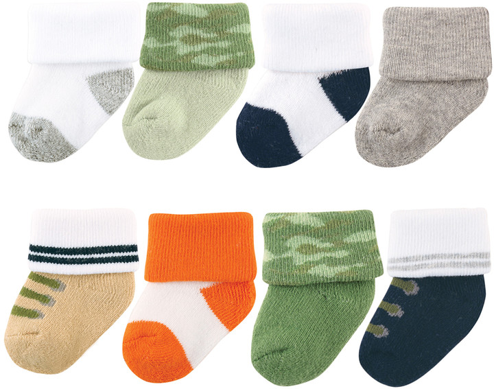 Green & White Camouflage Eight-Pair Socks Set - Infant