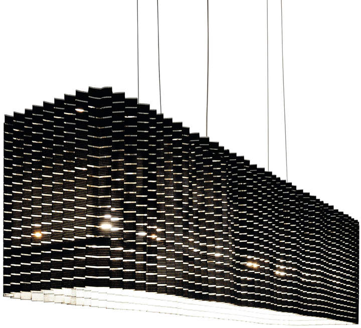 Plissé Pendelleuchte, Schwarz
