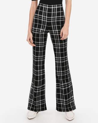 Express Super High Waisted Plaid Flare Pant