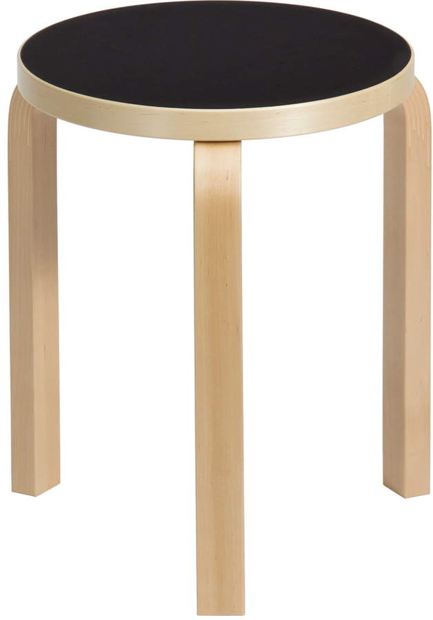 60 Hocker, Linoleum Schwarz